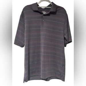 Walter Hagen Charcoal Gray Striped Hydro-Dri Polo Golf Shirt Size M!